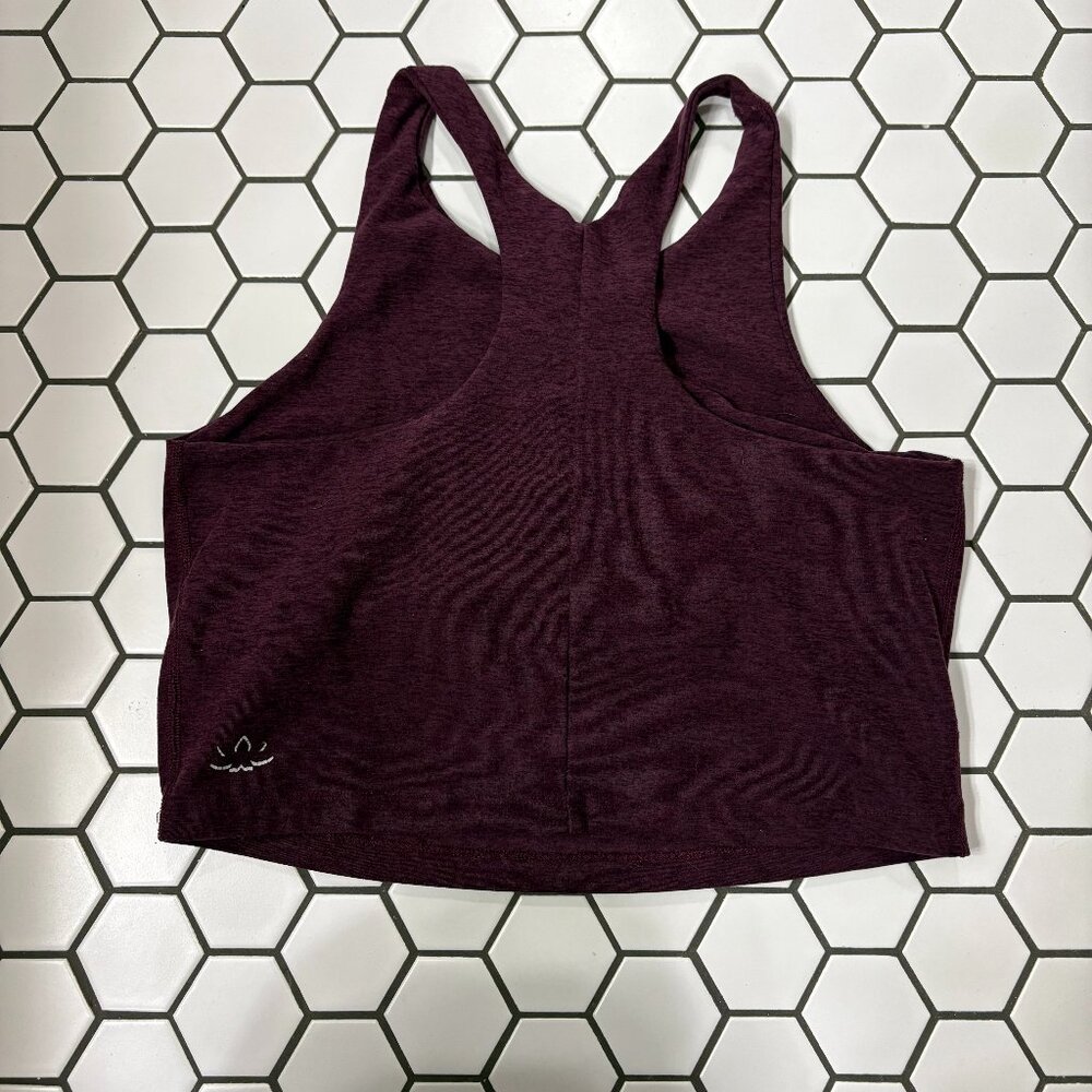 Beyond Yoga Spacedye Refocus Cropped Tank Eggplant Purple Size L